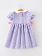 Thanksgiving Turkey Smocked Plaid Bow Girls Dress