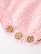 Christmas Candy Cane Bow Knit Baby Girls Romper