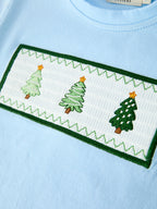 Christmas Boys Christmas Tree Embroidered Long Sleeve Top & Pants Set