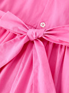 FALL Girls Hot Pink Floral Embroidered Smocked Dress