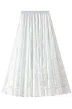 Lace chiffon midi skirt