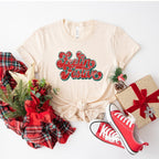 Distressed Feelin Festive Short Sleeve Graphic Tee