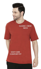 Men's Heavyweight Short Sleeve Crew Neck T-Shirt — Relaxed Fit Solid Color