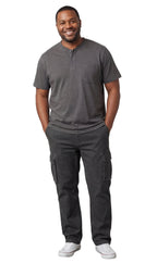 Men's Short Sleeve Henley T-Shirt with 3-Button Placket and Chest Pocket