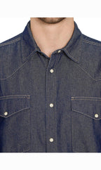 Men's Western Snap Button Shirt — Denim and Twill with Stitched Yoke