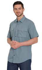 Men's Short Sleeve Explorer Shirt — Snap Front with Multi-Pockets and Back Mesh