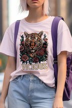 Vicious Tiger and Roses Vintage Graphic Tee