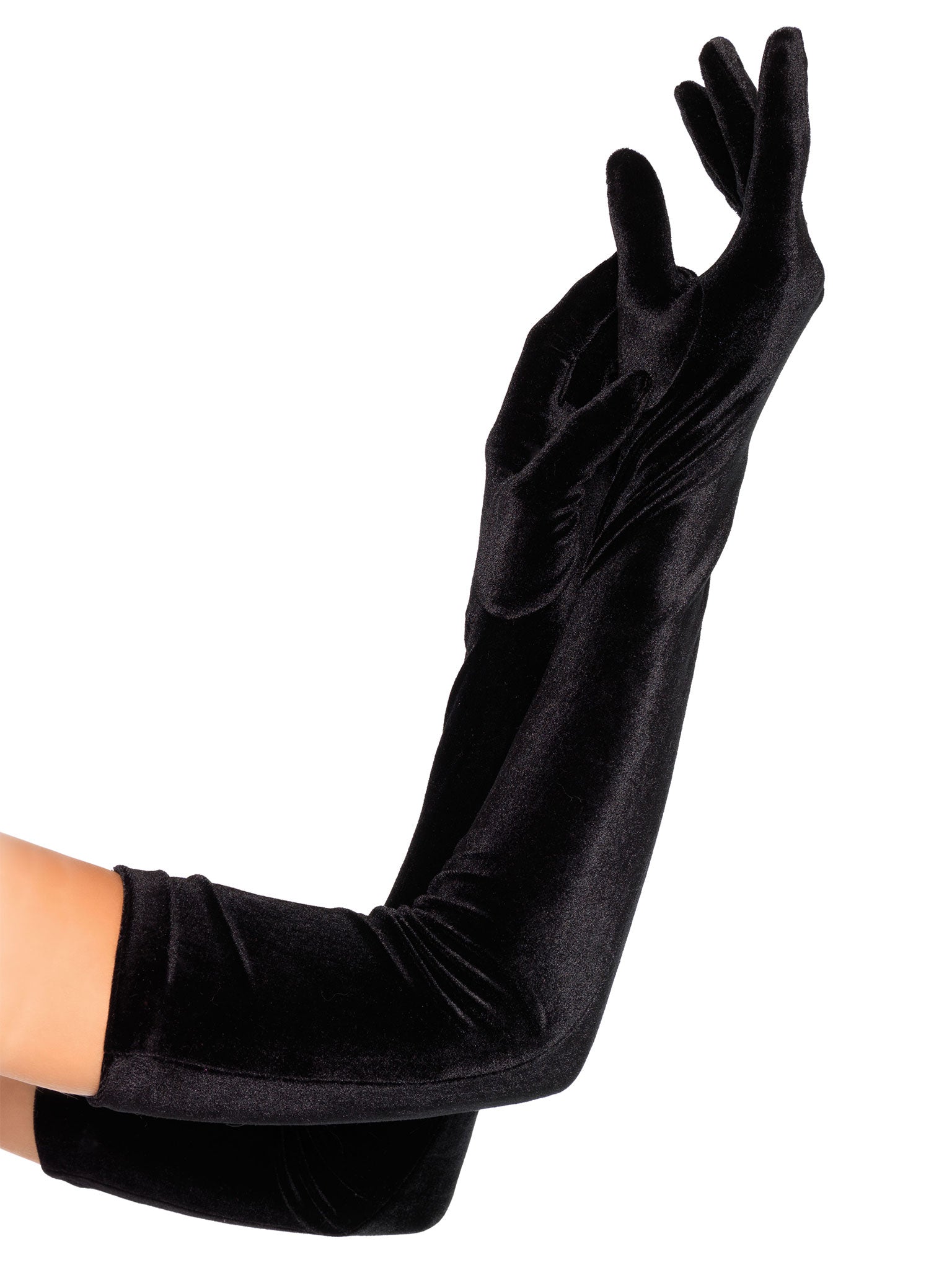 Velvet opera length gloves O/S
