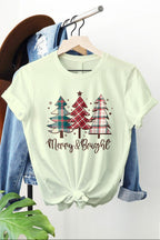 Christmas Plaid Trees Graphic Tee