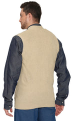 Men's Button Front Rib Knit Sweater Vest with Pockets — Relaxed Fit