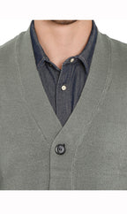 Men's Cashmere-Like Button Front Flat Knit Sweater Vest with Chest Pockets