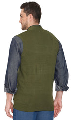 Men's Cashmere-Like Button Front Flat Knit Sweater Vest with Chest Pockets