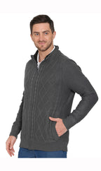 Men's Sherpa Fleece Lined Zip Front Sweater Jacket