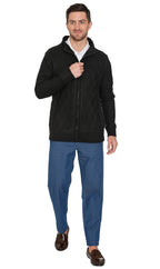 Men's Sherpa Fleece Lined Zip Front Sweater Jacket