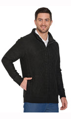 Men's Sherpa Fleece Lined Zip Front Sweater Jacket