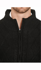 Men's Sherpa Fleece Lined Zip Front Sweater Jacket