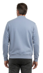 Men's Zip-Up Baseball Fleece Jacket — Lightweight Cotton Blend