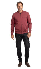 Men's Zip-Up Baseball Fleece Jacket — Lightweight Cotton Blend