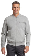 Men's Zip-Up Baseball Fleece Jacket — Lightweight Cotton Blend