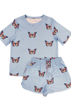 Novelty printed waffle shorts set