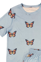 Novelty printed waffle shorts set