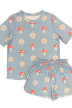 Novelty printed waffle shorts set