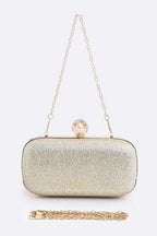 Crystal Flower Statement Satin Heart Shape Clutch