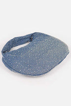 Micro Studs Convertible Denim Hobo Bag
