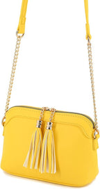 Tassel Small Crossbody Bag with Chain Strap