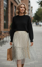Polka Dot Midi Skirt