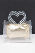Heart Shape Handle  2 In 1 Stadium Transparent Bag