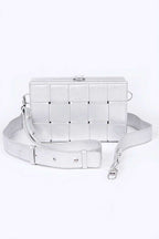 Weaved Textured Box Crossbody Bag