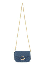 Chevron Quilted CG Buckle Denim Crossbody Bag