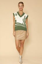 Desert landscape cactus sweater vest