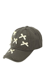 Acid Wash Distressed and Ribbon BaseBall Cap