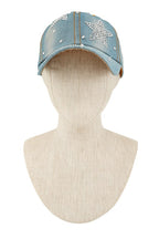 Rhinestone Star and Denim Baseball Cap