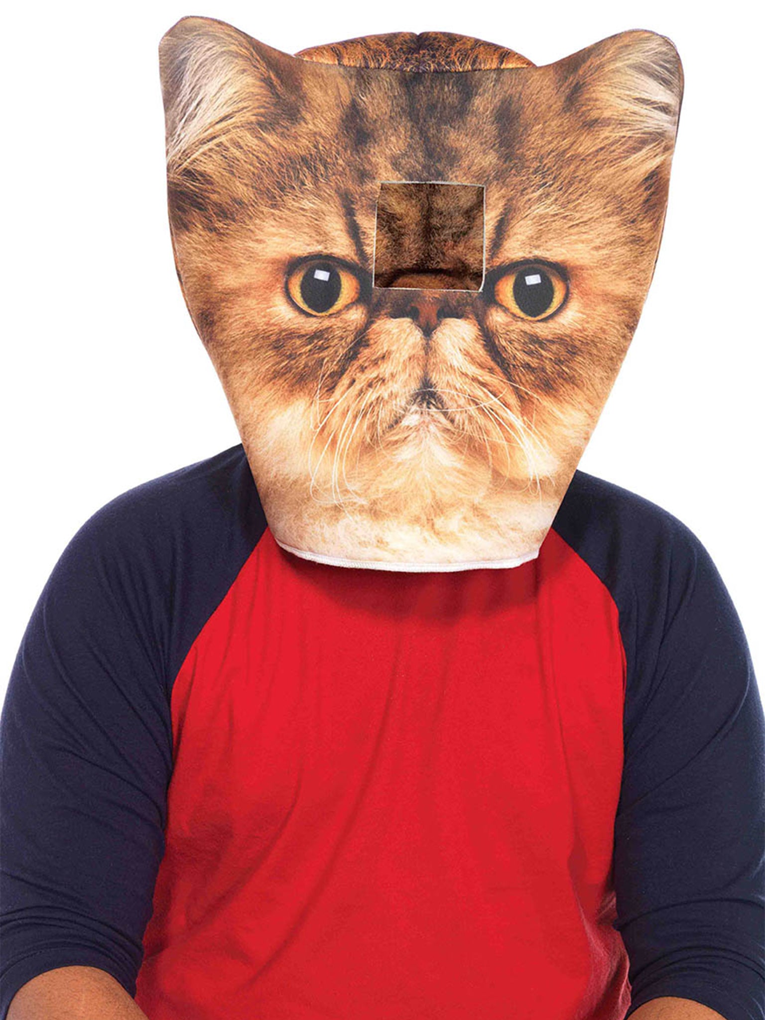 Foam angry cat mask O/S ORANGE