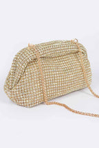 Oversize Rhinestone Convertible Soft Clutch Bag