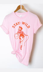 Vintage Stay Wild Cowgirl Graphic Tee T-Shirt PLUS
