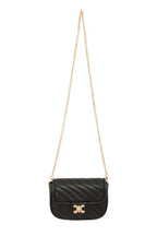 Chevron Quilted Square X Buckle Bag