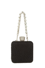 Rhinestone Paved Square Shape Crossbody Bag