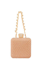 Rhinestone Paved Square Shape Crossbody Bag