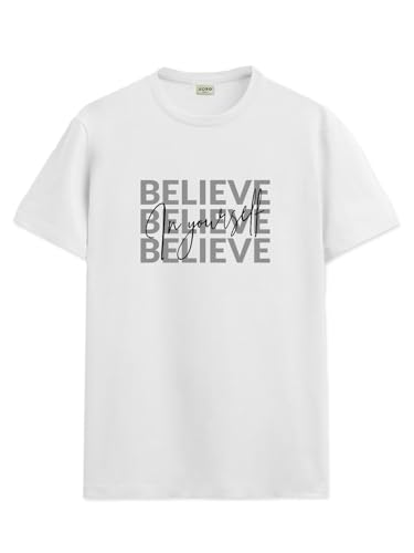 ADRO Men's Solid Regular Fit T-Shirt (RN24-INV-WH_White