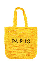 PARIS Embroidery Straw Tote Bag