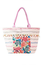 Sea Life Embroidered Oversize Tote Bag