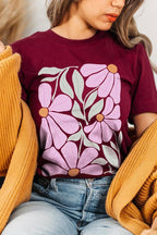 Boho Abstract Floral  Graphic T Shirts
