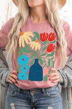 Boho Abstract Floral  Graphic T Shirts