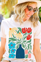 Boho Abstract Floral  Graphic T Shirts