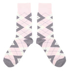 Customizable Groomsmen Gift Set Blush Light Pink Gray Argyle Men’s Dress Socks