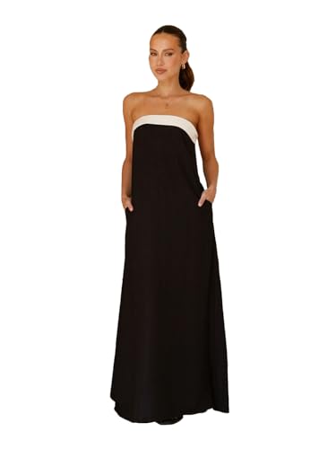Rare WomenS Spandex A-Line Maxi Dress (Ep8161_Black